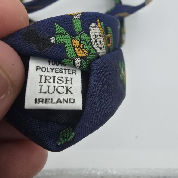 IRISH LUCK / Up The Irish! w/Stylish Shamrocks Blue Green Vintage 61 X 3.5 Inch - Picture 6 of 6